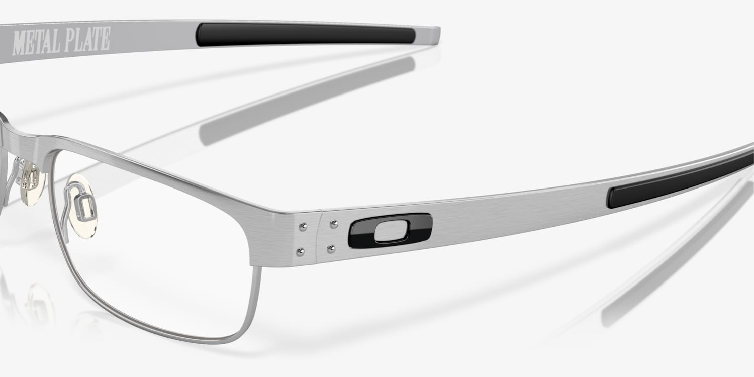 Oakley Frame Metal Plate Eyeglasses - Silver Frame - Clear Lens