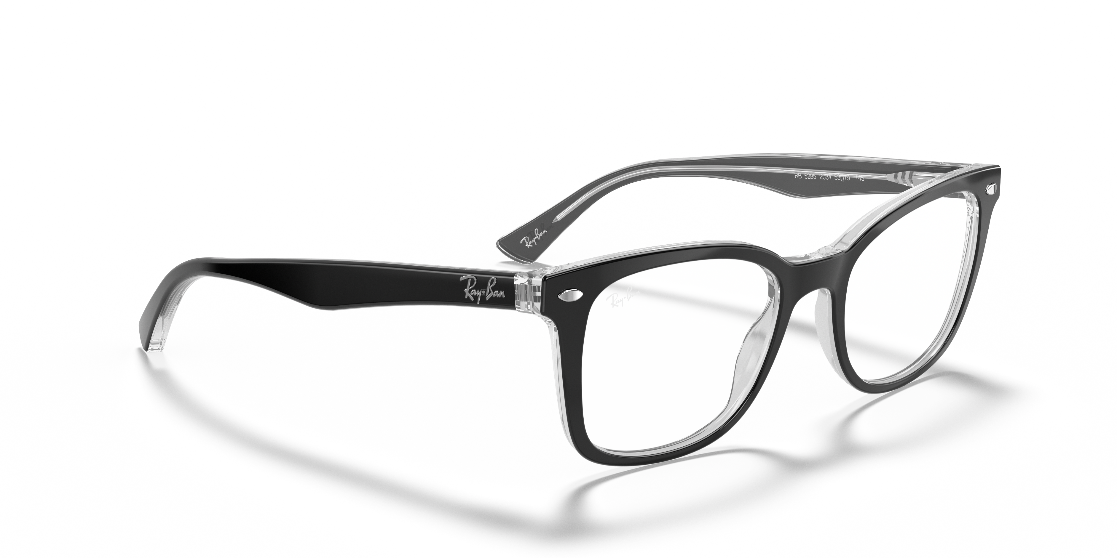 black and clear ray ban glasses