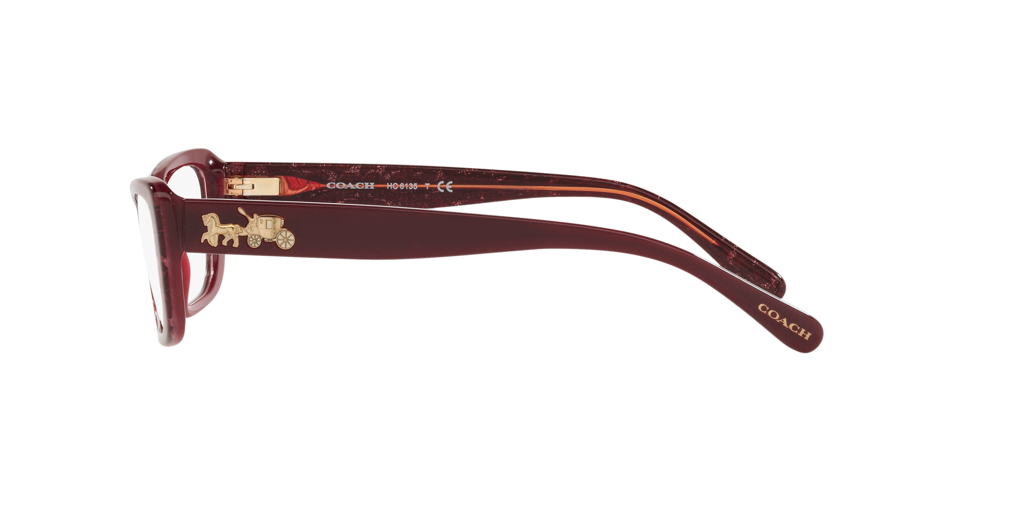 HC6135 Shop Coach Red/Burgundy Rectangle Eyeglasses at LensCrafters