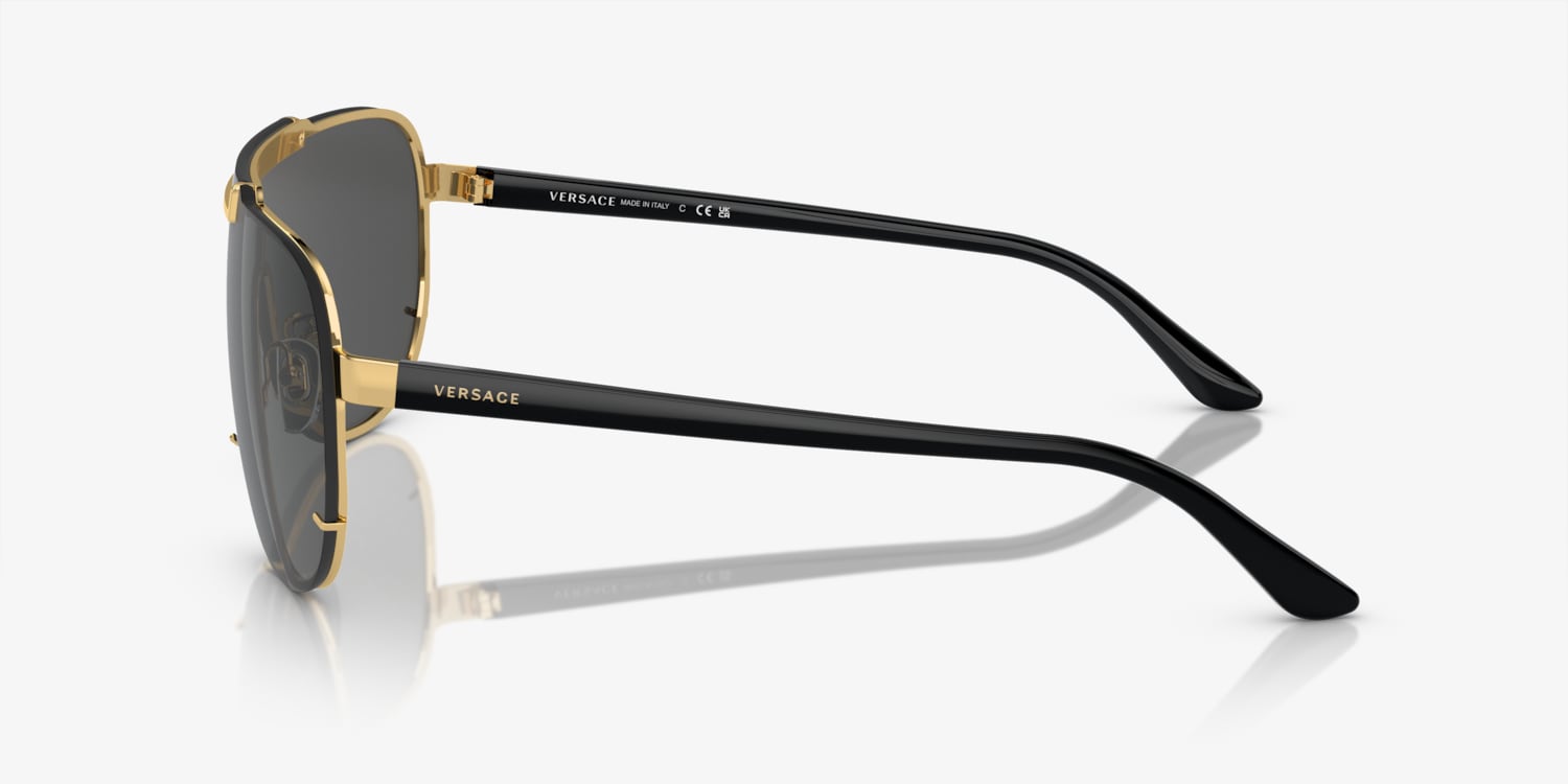 Versace aviator metal sunglasses in black and gold