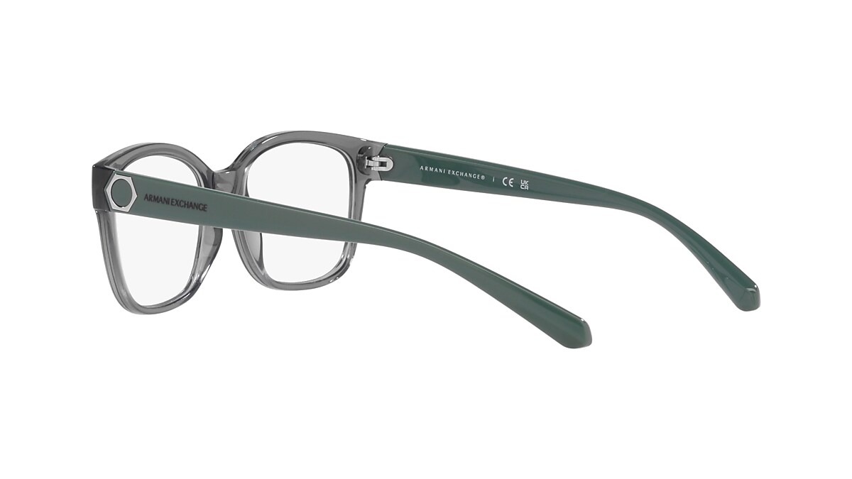 Armani exchange eyeglasses ax3064 8290 store matte transp mallard green 53 mm