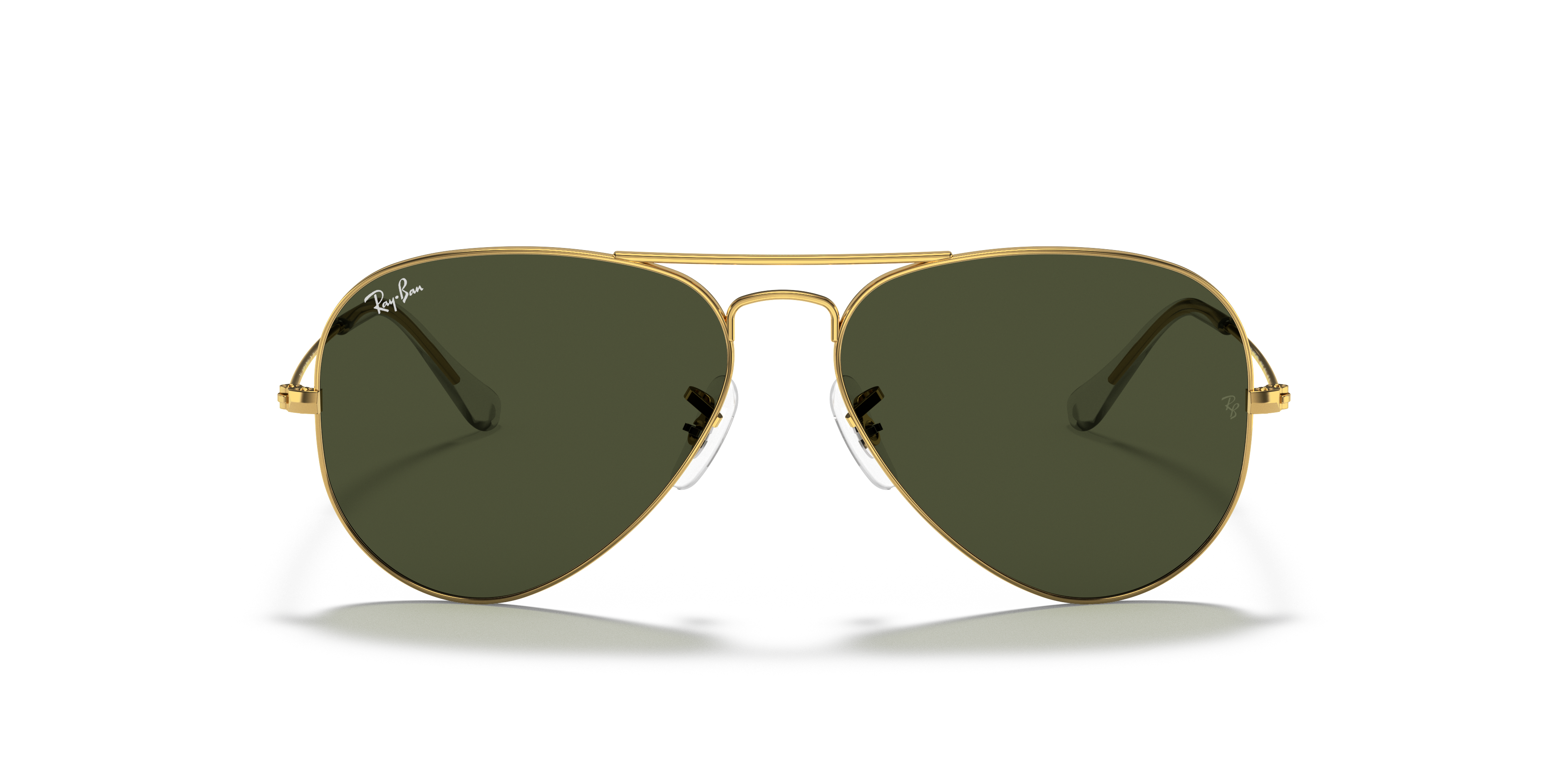 gold rimmed ray ban glasses