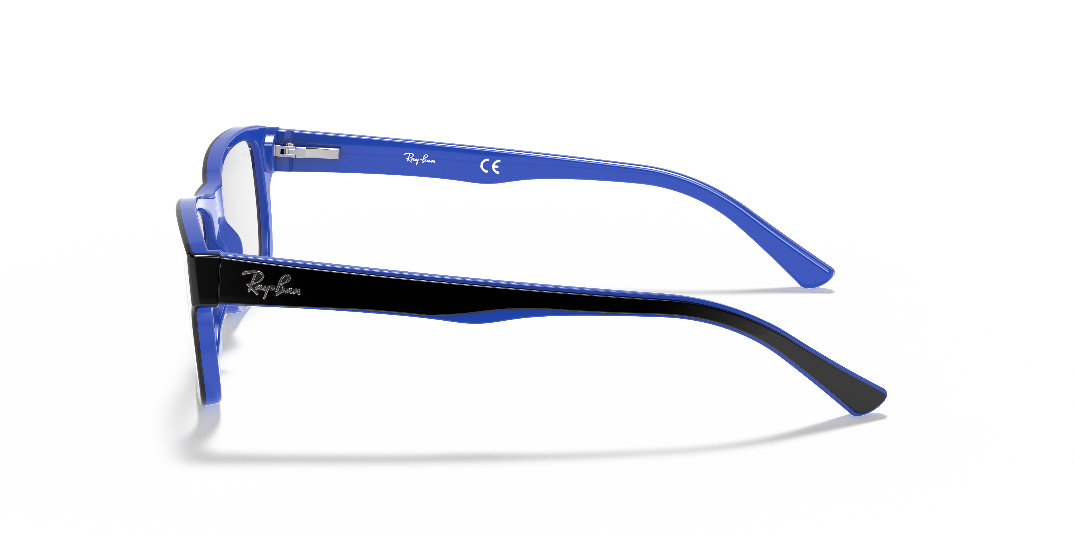 black and blue ray ban glasses