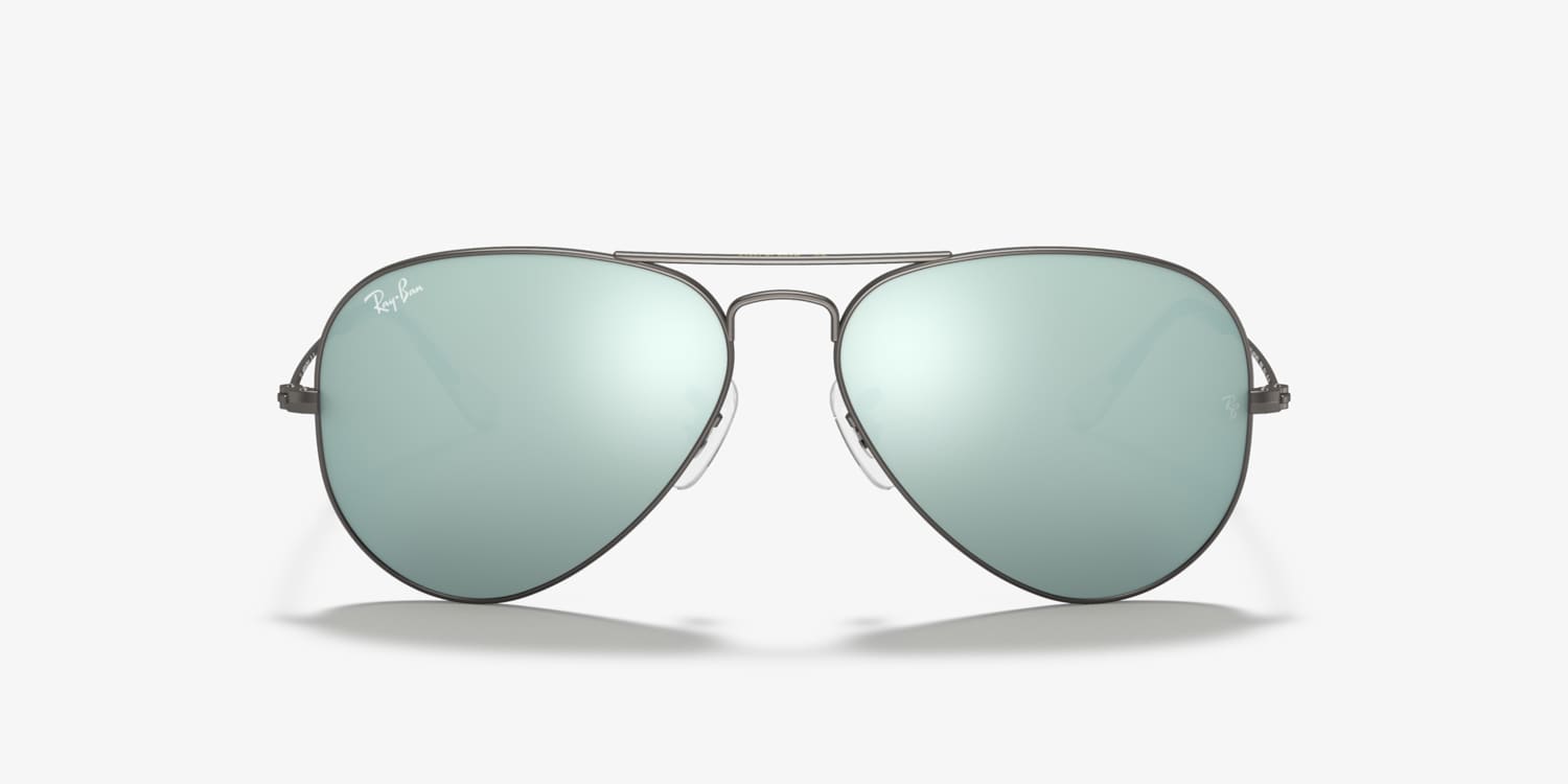 Ray-Ban Aviator Gunmetal Sunglasses - Gunmetal Frames/Gray Flash Lenses