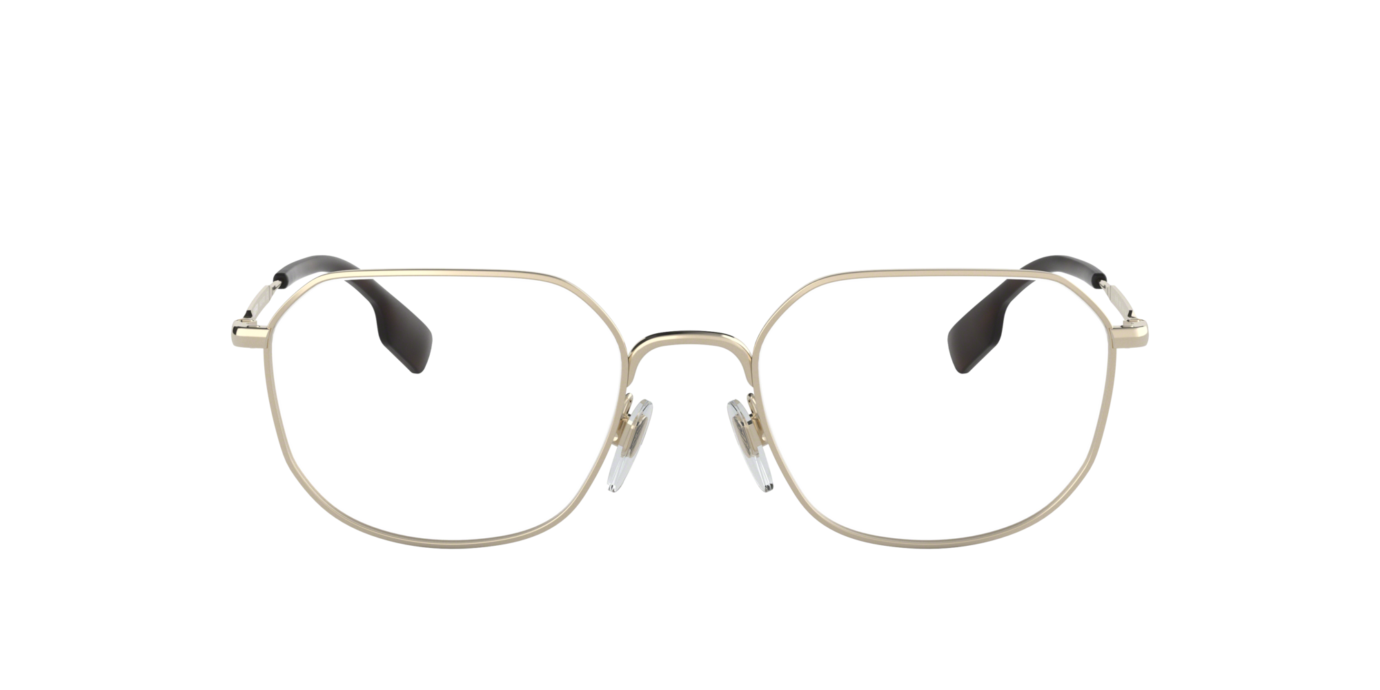 Shop Burberry Gold Square Eyeglasses at 