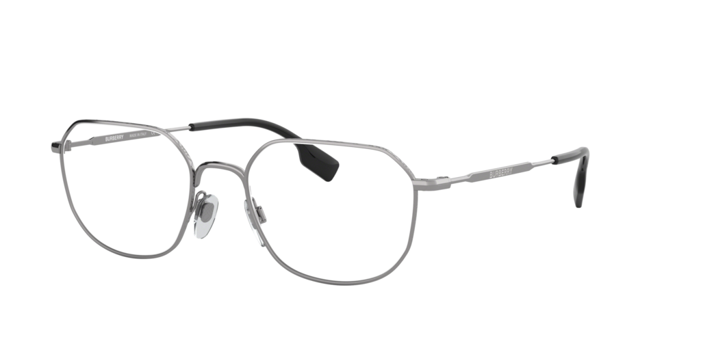 BE1335 Shop Burberry Silver/Gunmetal/Grey Square Eyeglasses at