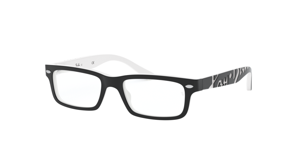 RY1535: Shop Ray-Ban Jr Black Rectangle Eyeglasses at LensCrafters