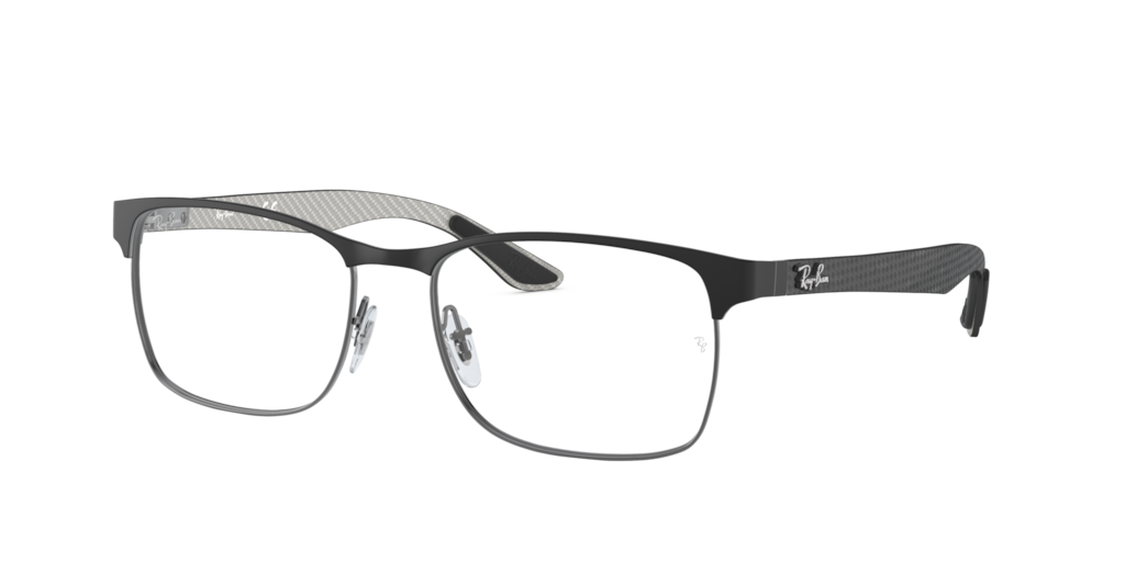 RX8416 Shop RayBan Silver/Gunmetal/Grey Square Eyeglasses at LensCrafters