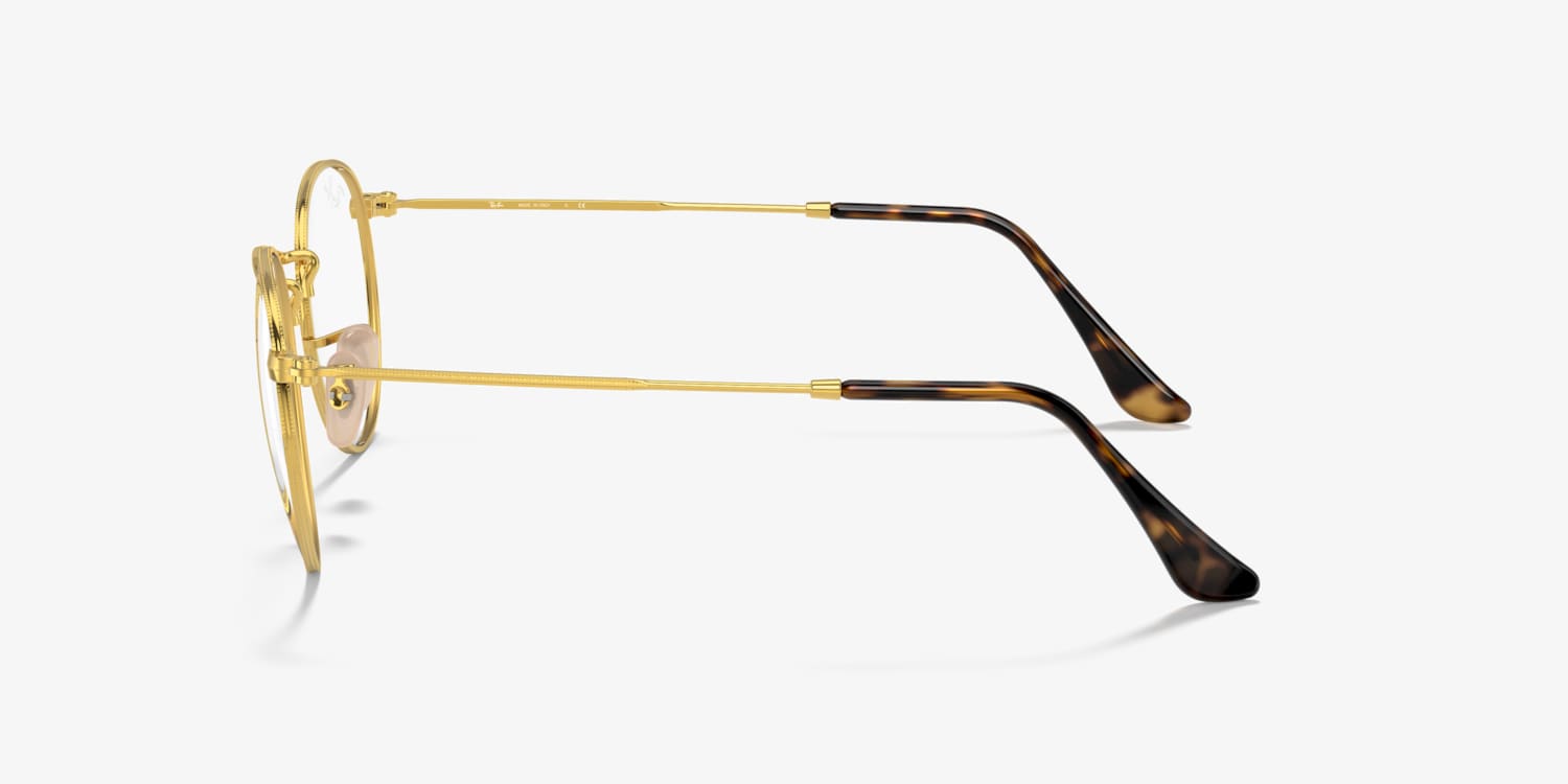 Ray-Ban Sunglasses Round Metal Gold Frame Black Lenses