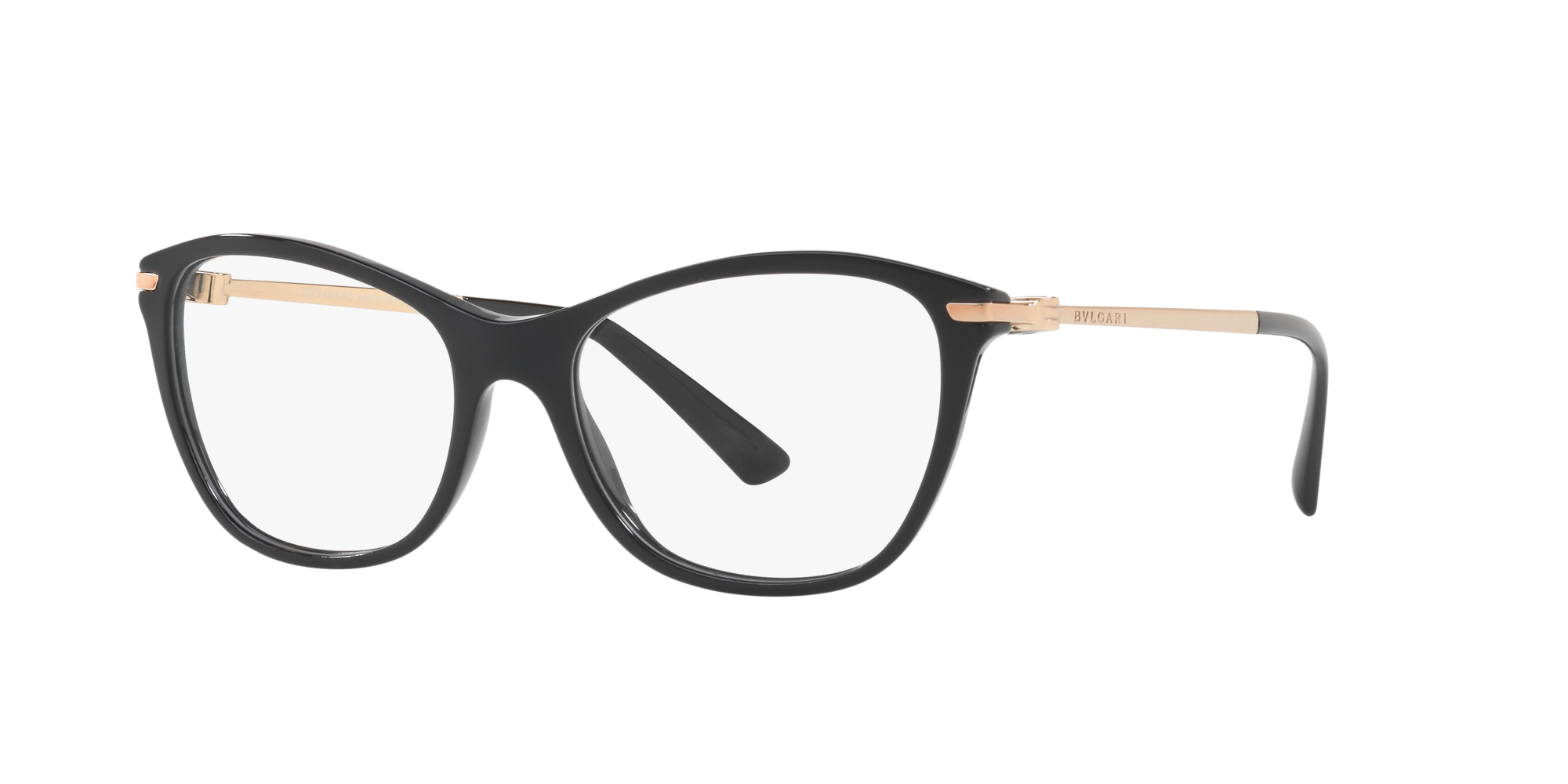 Shop Bulgari Black Rectangle Eyeglasses 