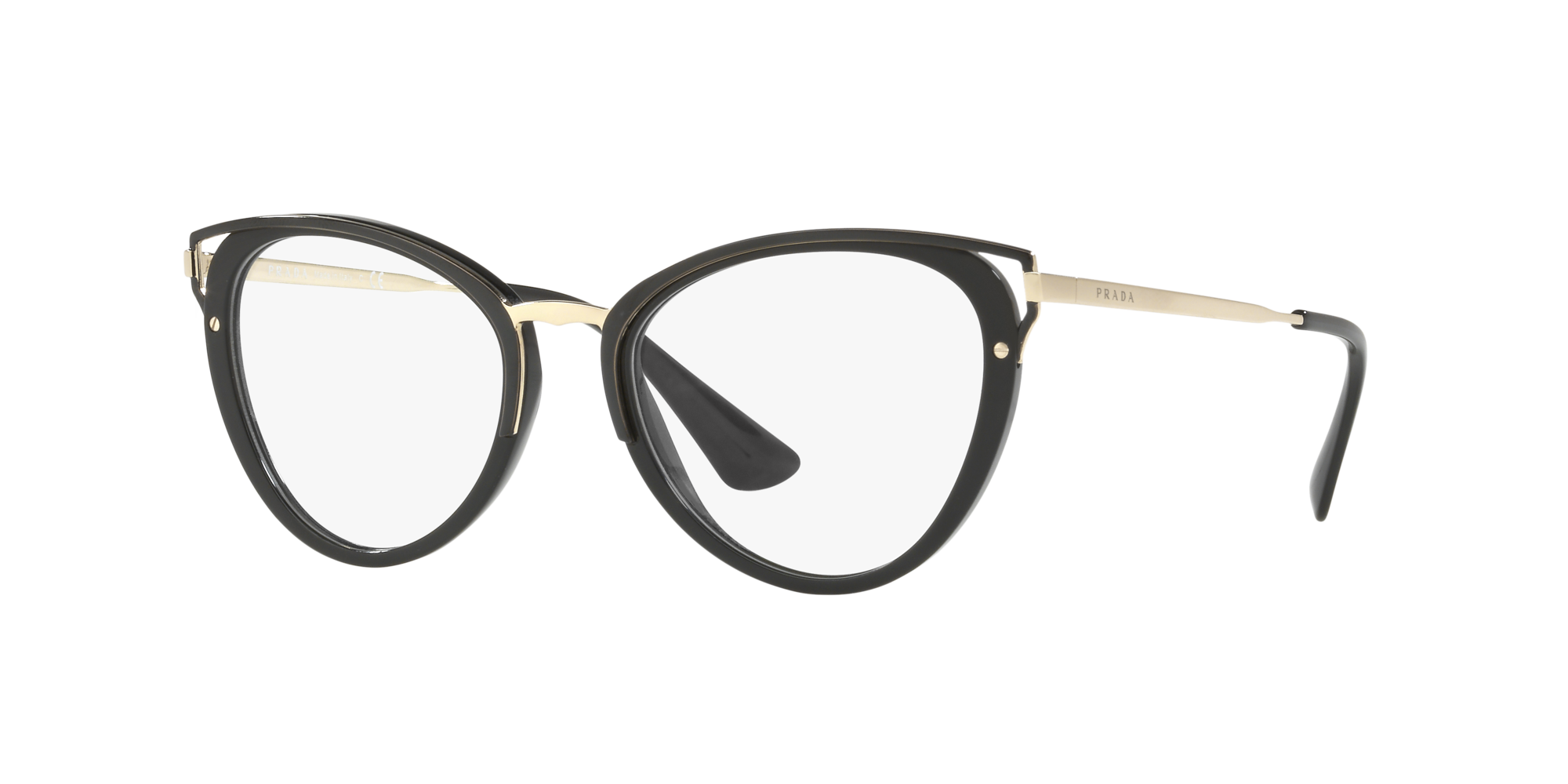 PR 53UV: Shop Prada Black Eyeglasses at 
