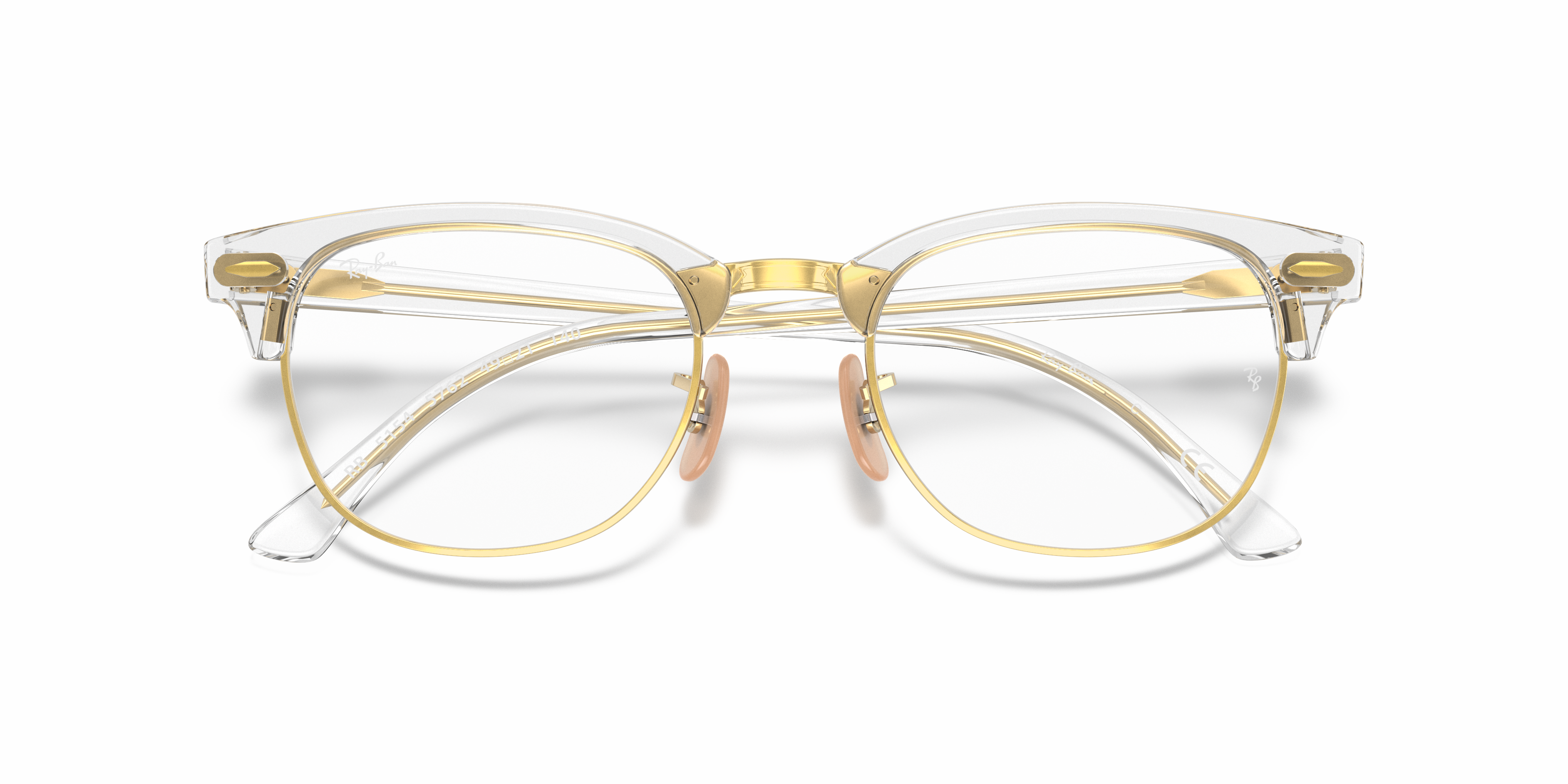 ray ban clubmaster transparent gold