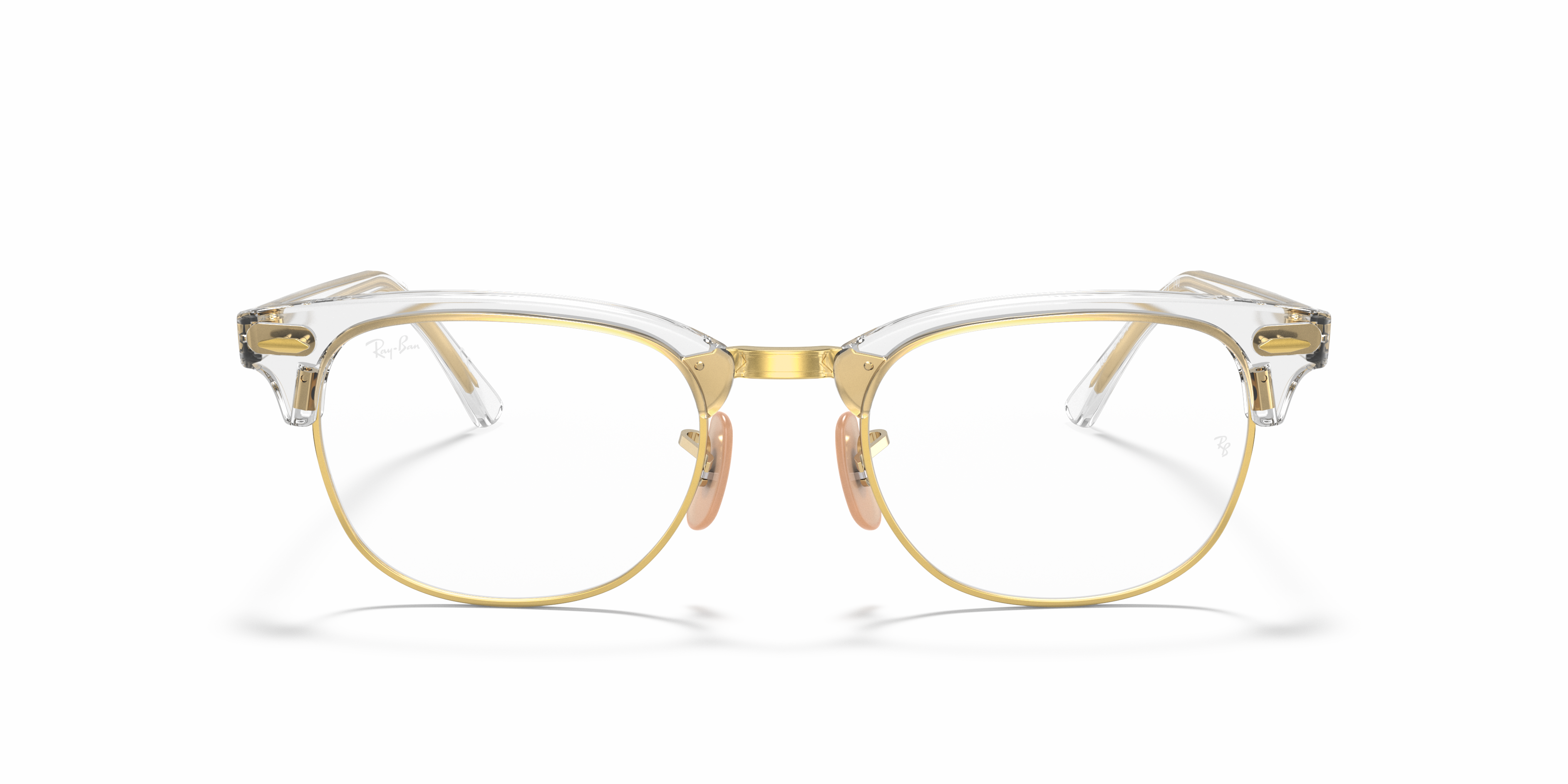 ray ban clubmaster transparent gold