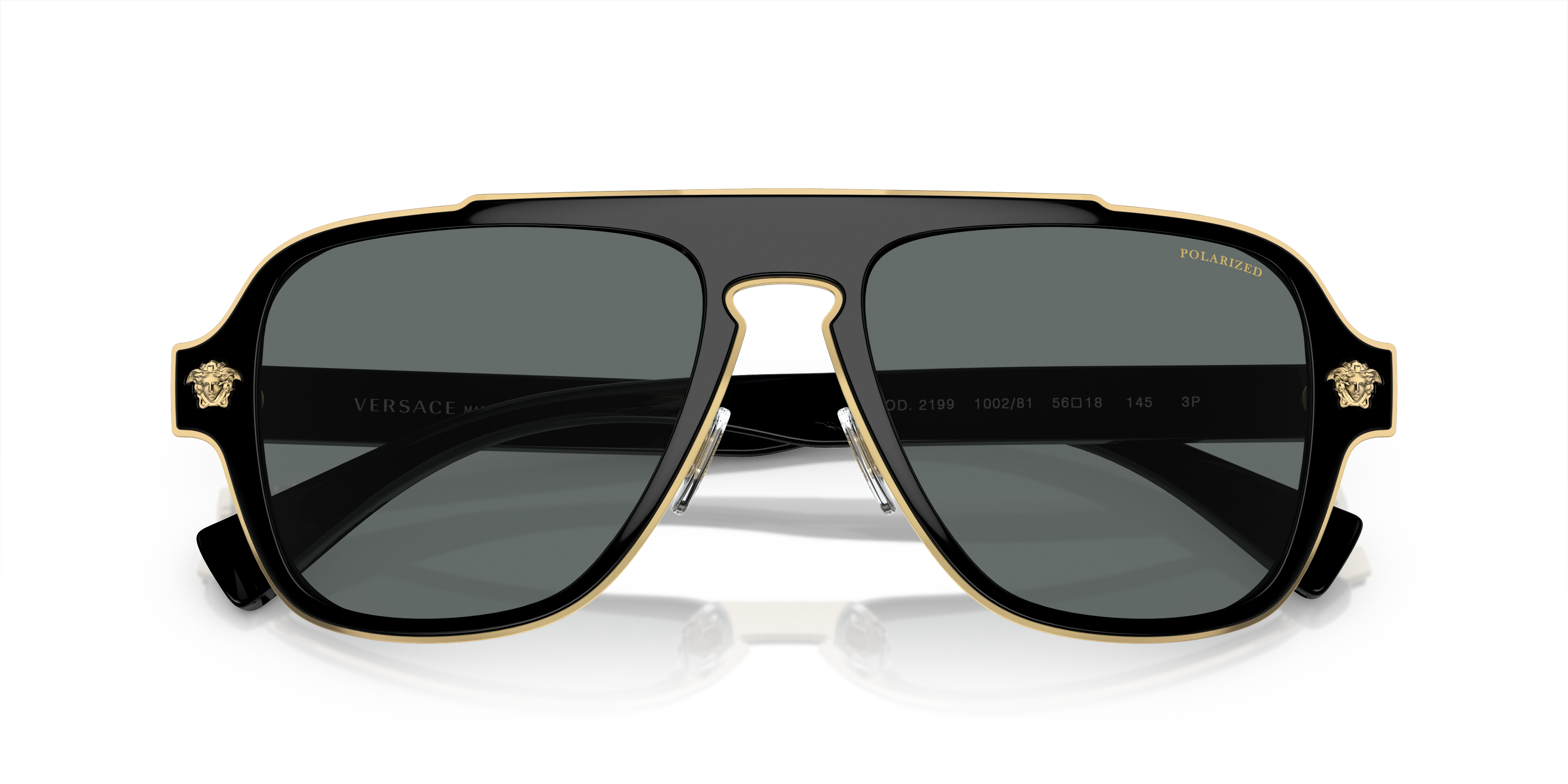 Amazon.com: Versace VE 2238 143687 Gold/Matte Black Metal Rectangle  Sunglasses Grey Lens : Clothing, Shoes & Jewelry