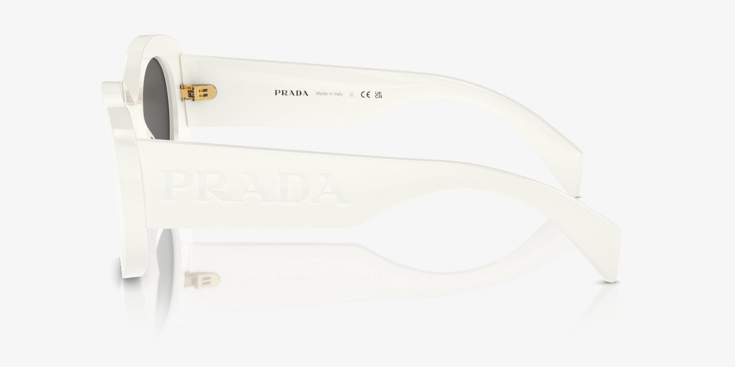 送料関税込◆PRADA プラダ ロゴ サングラス PRA13S オフホワイト Prada PR A13S Sunglasses | LensCrafters