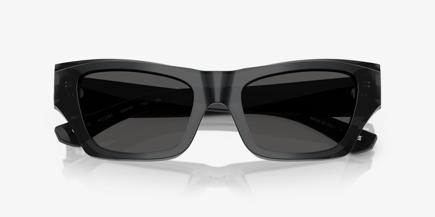 サングラス Burberry SS25 Burberry Black Sunglasses (0BE4441U BLACK) Burberry BE4441U Sunglasses | LensCrafters