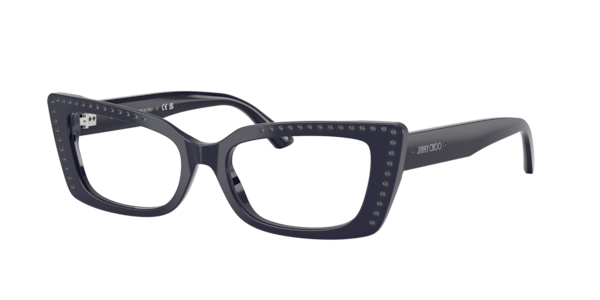コヤンイサムチョン♥️クラウディ　プラチナラメ　ブルー英字　ビジュー一杯 Jimmy Choo JC3018B Eyeglasses | LensCrafters