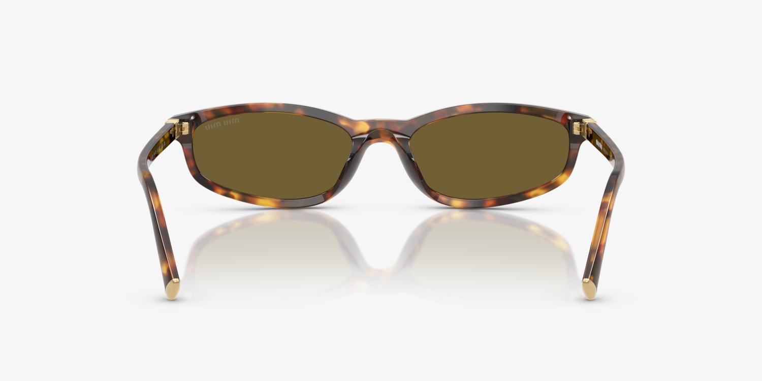 【Miu Miu】0MU 06YS ロゴ サングラス（Havana） Miu Miu SMU 06ZS women Havana Geometric Sunglasses