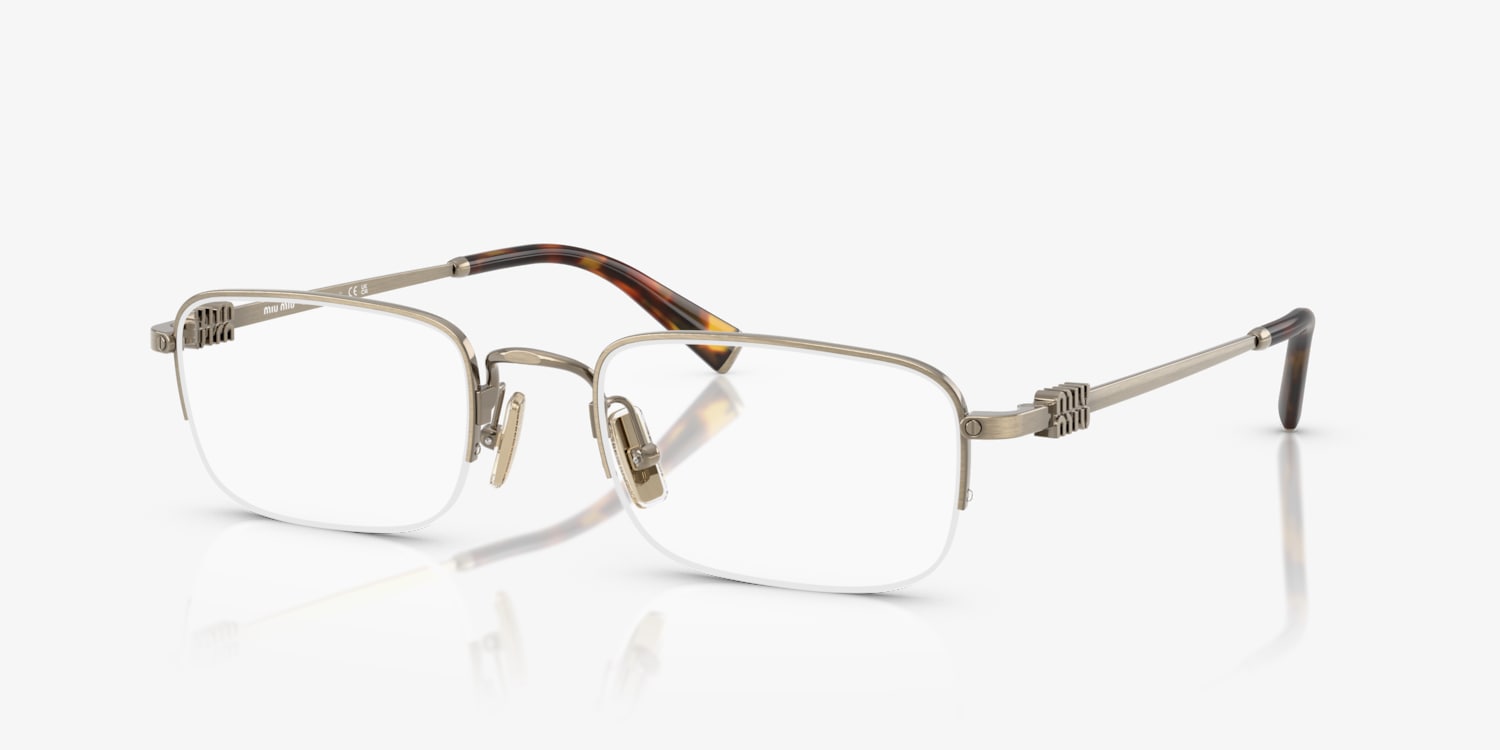 メガネ MiuMiu FW24 Miu Miu - 0MU 53WV - 5AK1O1 (0MU 53WV 5AK1O1) Miu Miu MU 53WV 5AK1O1 Gold Eyeglasses for Woman – LookerOnline