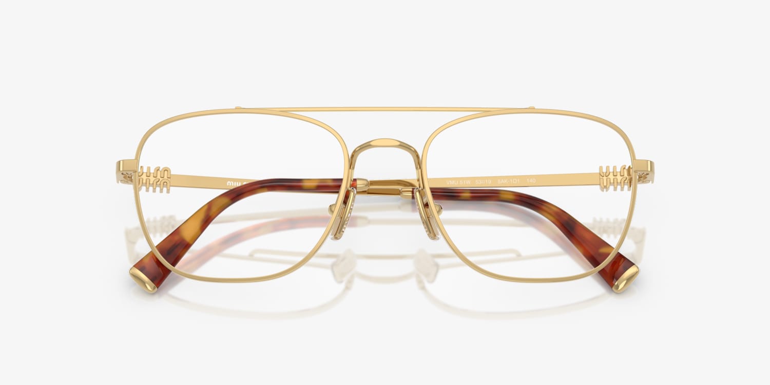 メガネ MiuMiu FW24 Miu Miu - 0MU 51WV - 1BC1O1 (0MU 51WV 1BC1O1) Miu Miu MU 51WV Square Eyeglasses | EyeOns.com