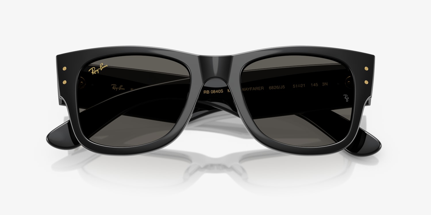Ray-Ban Wayfarer ブラック サングラス MEGA WAYFARER Sunglasses in Black and Green - RB0840S | Ray-Ban®