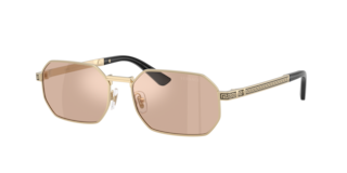 VERSACEサングラス VERSACE 2197 TRIBUTE SHIELD Brown Gold Mirror VE2197 Unisex Wrap