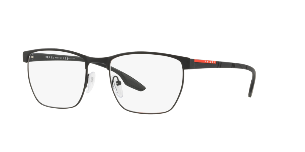 PS 50LV LIFESTYLE: Shop Prada Linea Rossa Black Irregular Eyeglasses at ...