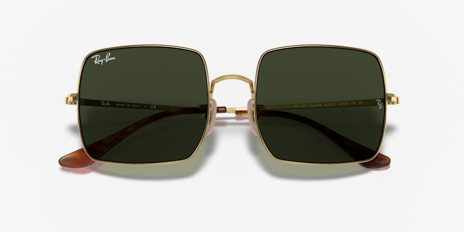Ray-Ban RB1971 Square 1971 Classic 54 Green & Gold Sunglasses