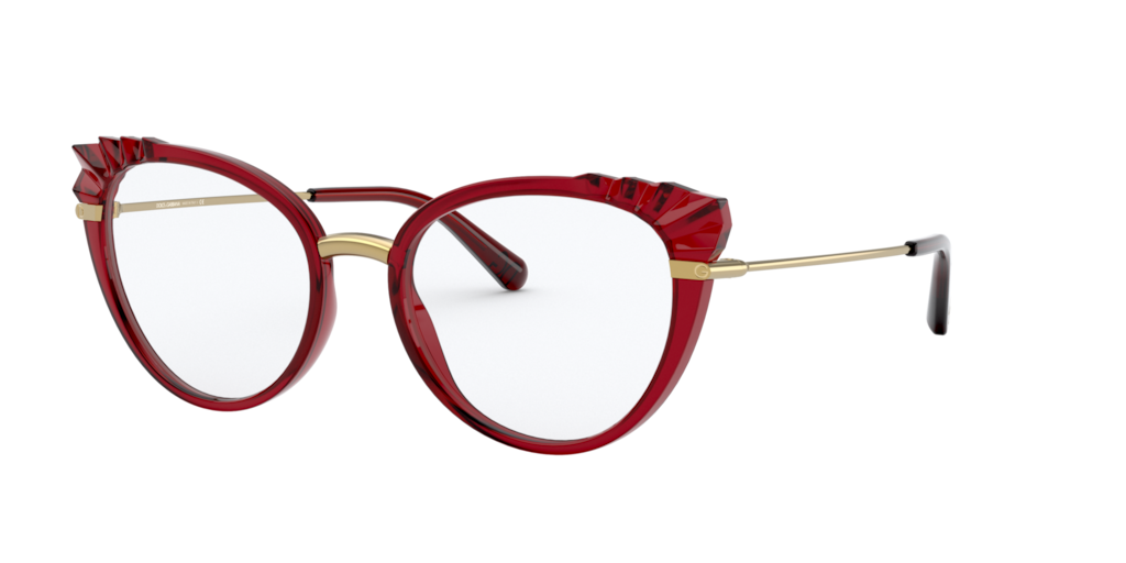 DG5051: Shop Dolce & Gabbana Red/Burgundy Cat Eye Eyeglasses at ...
