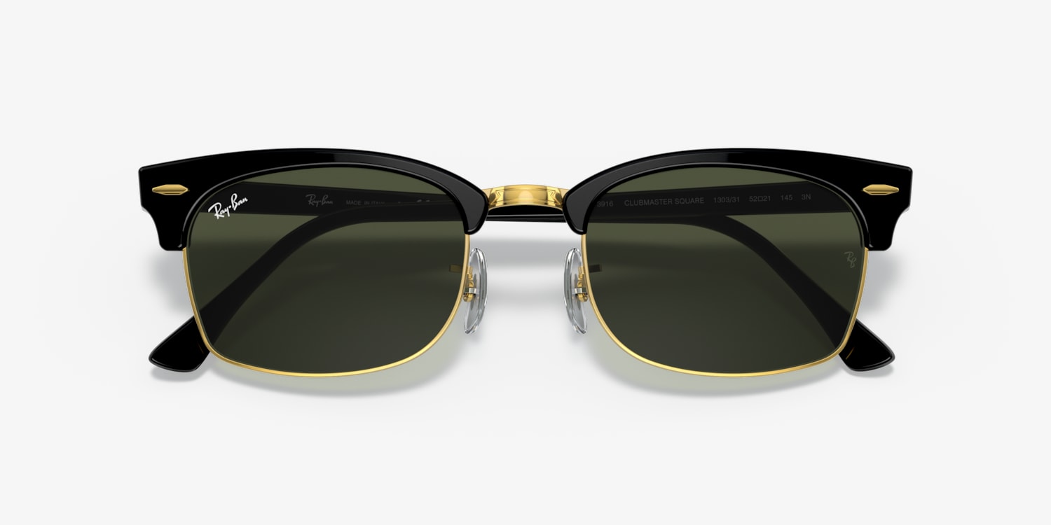 Ray-Ban RB3916 Clubmaster Square Legend Gold Sunglasses | LensCrafters
