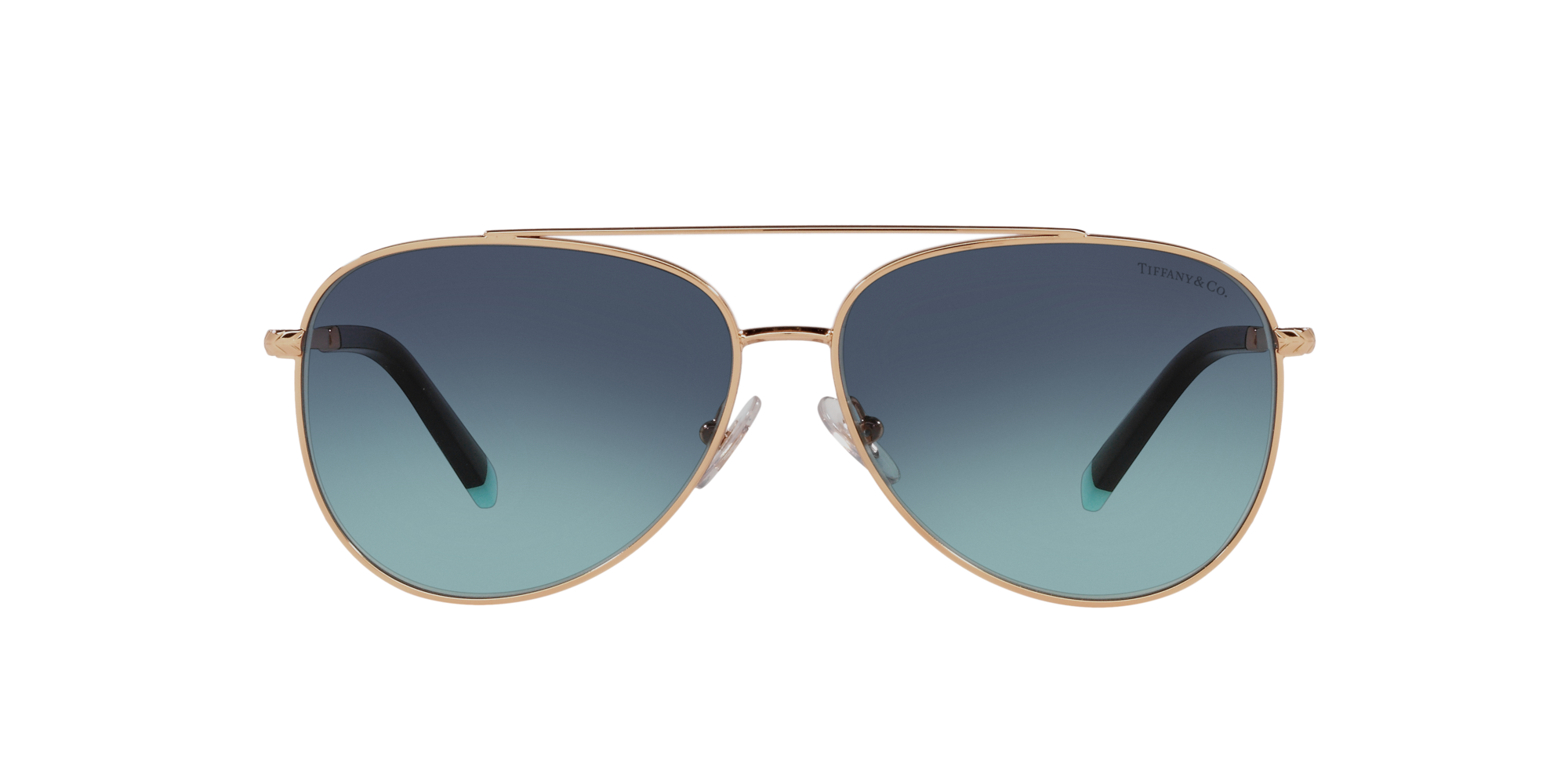 Diamond Point Sunglasses in Silver-coloured Metal with Tiffany Blue® Lenses  | Tiffany & Co.