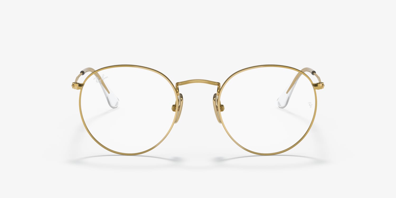 Ray Ban RX8247V Round Eyeglasses - 1225 Legend Gold