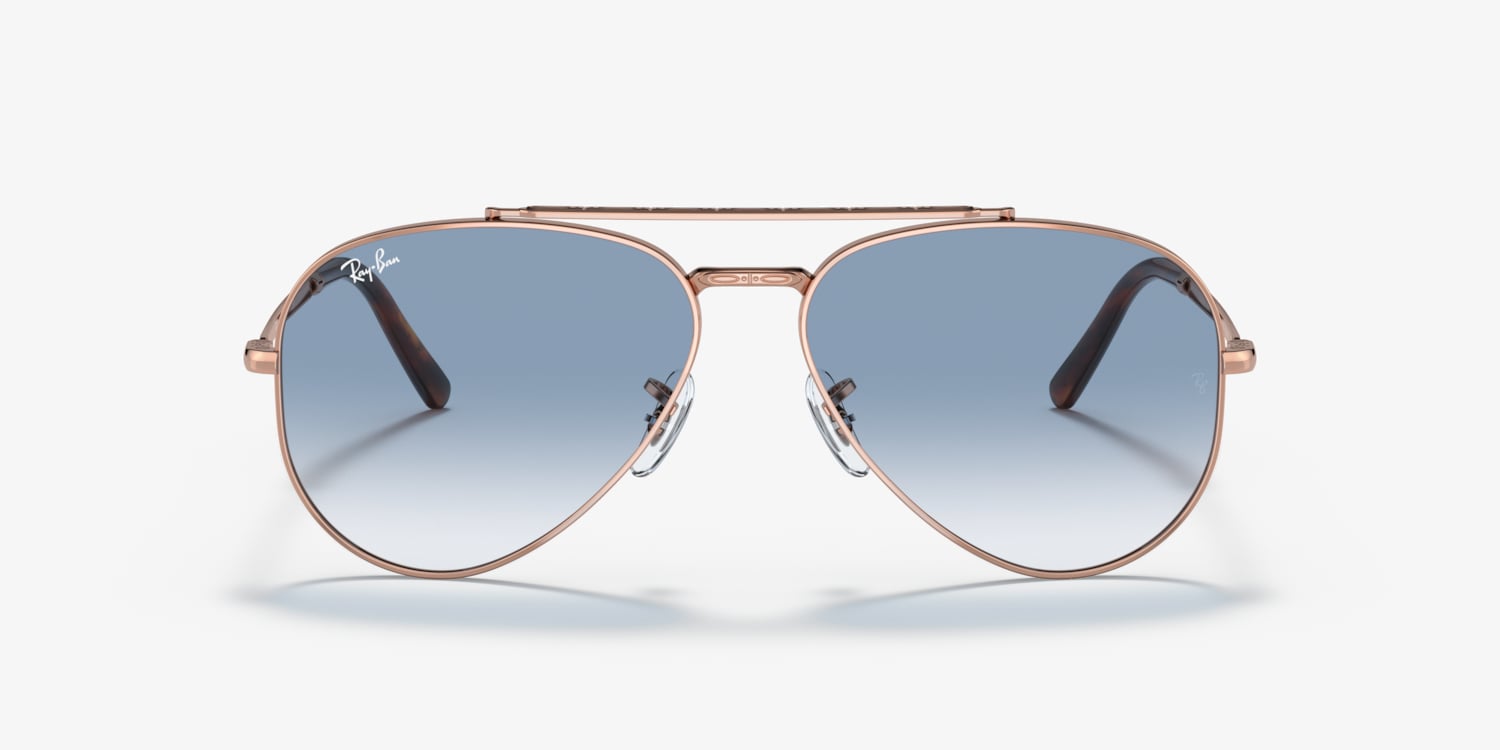 Frame of Reference Rose Gold Mirrored Aviator Sunglasses