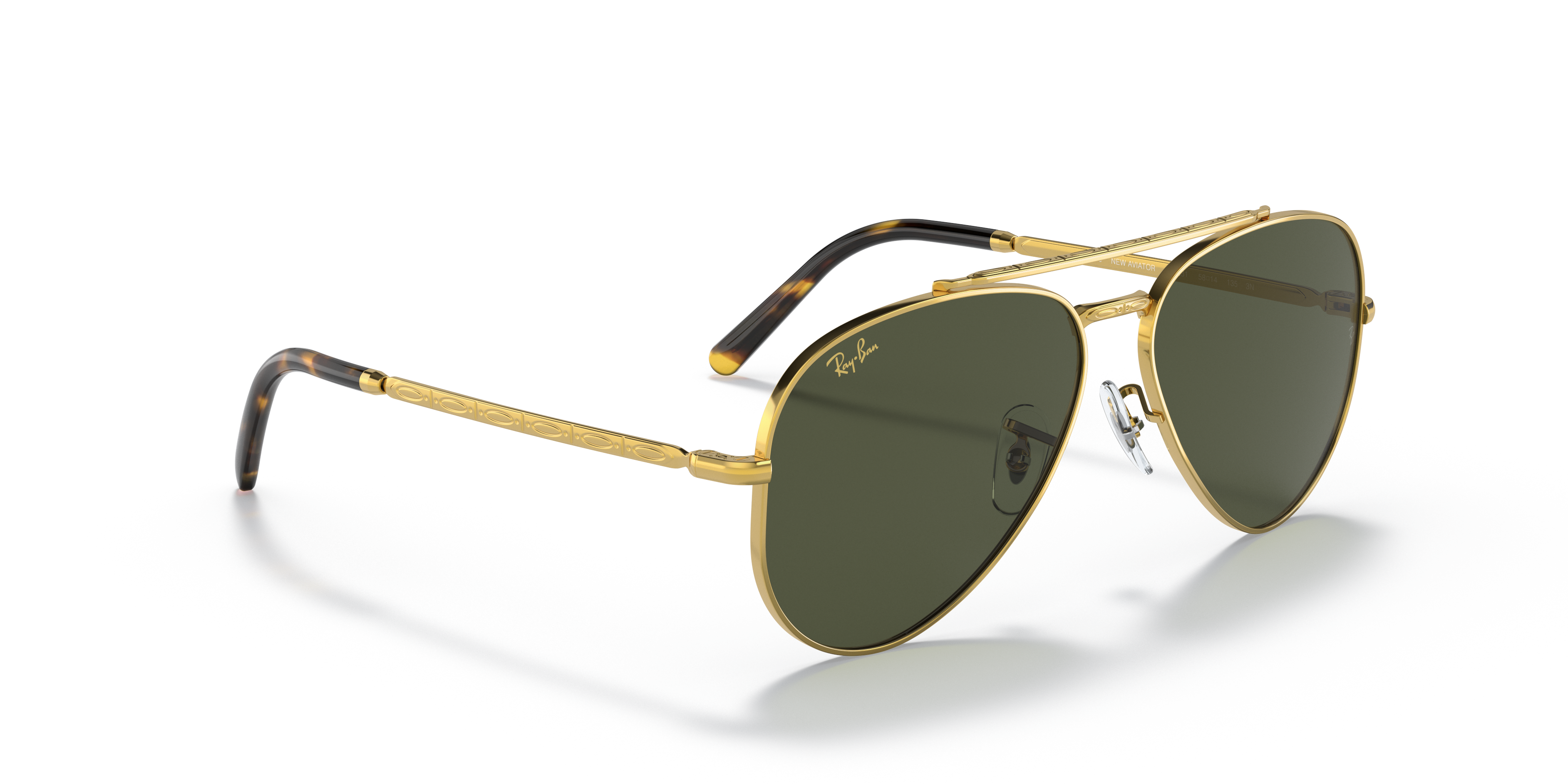 ray ban solid gold aviator