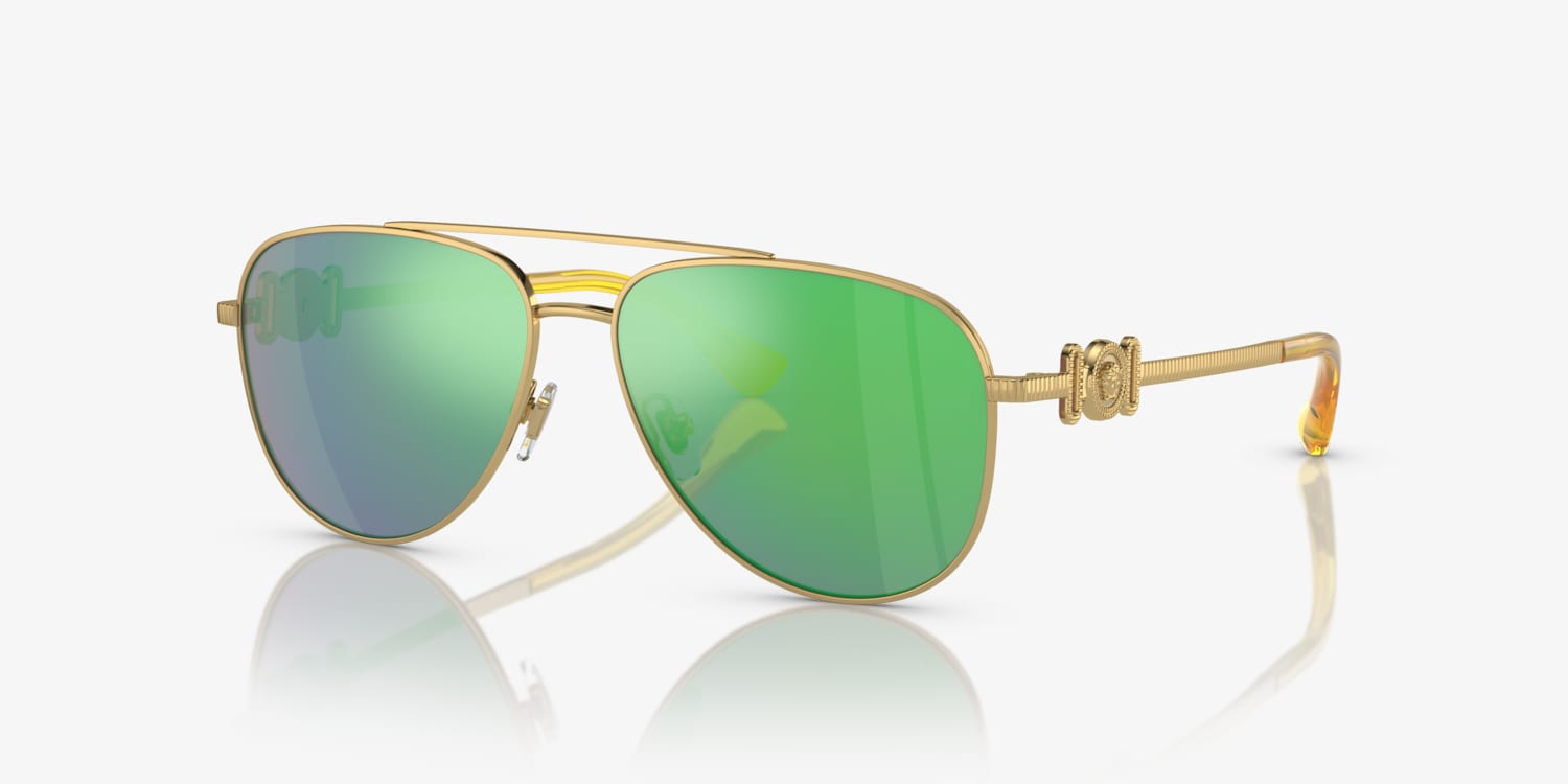 New 2022 Autumn/Winter Design: Golden Mask Green Lens Sunglasses