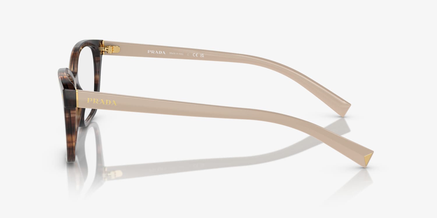 おしゃれ PRADA(プラダ)メガネフレーム PR15ZV CARAMELHAVANA Prada PR 15ZV Eyeglasses | LensCrafters