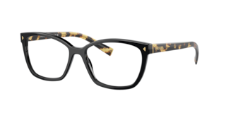 おしゃれ PRADA （プラダ）メガネフレーム  PR15ZV ブラック Prada PR 15ZV Eyeglasses | LensCrafters