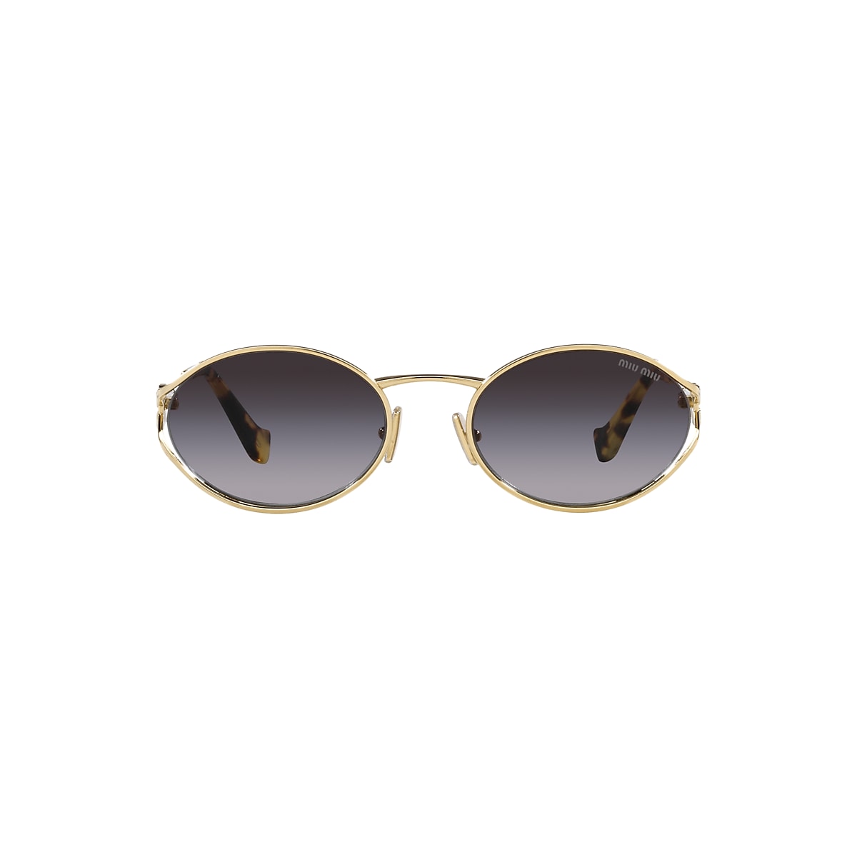 サングラス MIUMIU LOGOHONEYHAVANA FRAME LIGHTPURPLEBROWN LENS SUNGLASSE Miu Miu MU 04ZS S (50 - 18) with Brown lenses and Tortoise