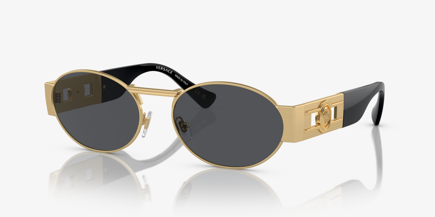 サングラス VERSACE Woman Sunglasses Gold 0VE2264 100284 Versace VE2264 Sunglasses | LensCrafters