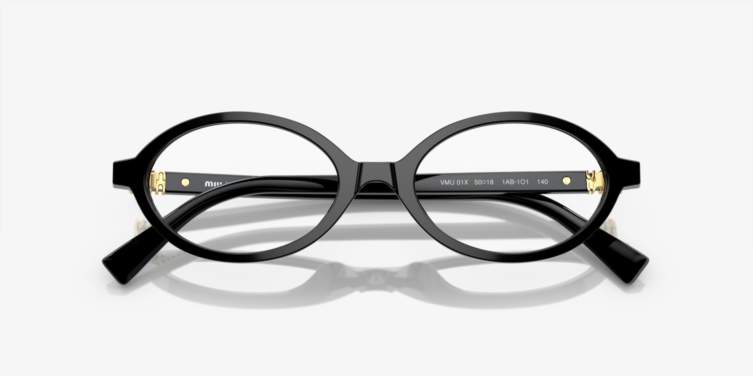【送料&関税込】Miu Miu 0mu 01xv Miu Regard 1ab1o1 Black Gla Miu Miu MU 01XV Eyeglasses | LensCrafters