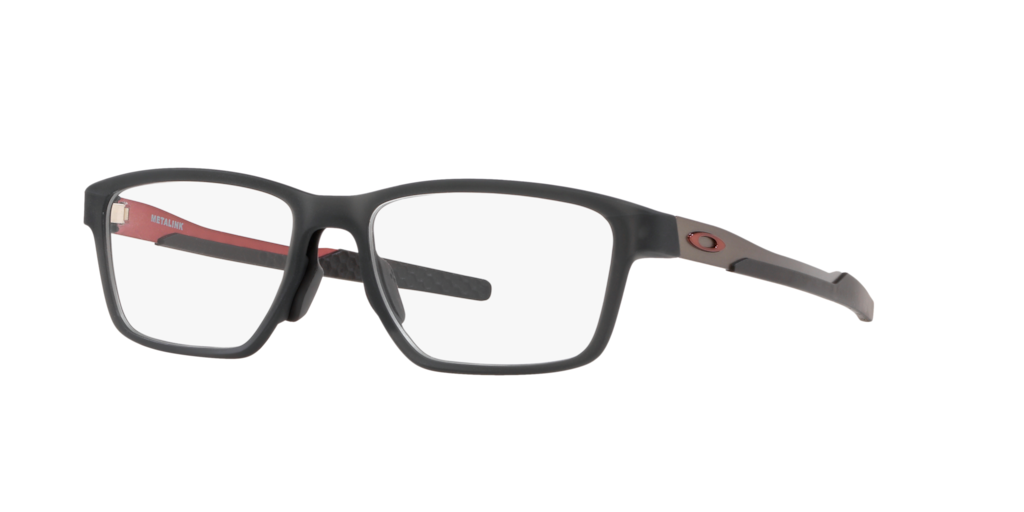 OX8153 Metalink: Shop Oakley Silver/Gunmetal/Grey Rectangle Eyeglasses ...