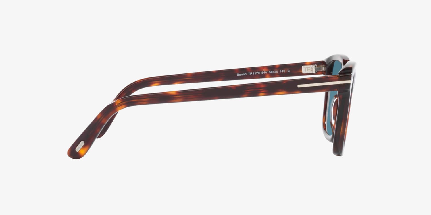 TOM FORD◆透明 ピーチ ブラウン オーバーフィット サングラス トム・フォード サングラス ユニセックス ブラック×グレー