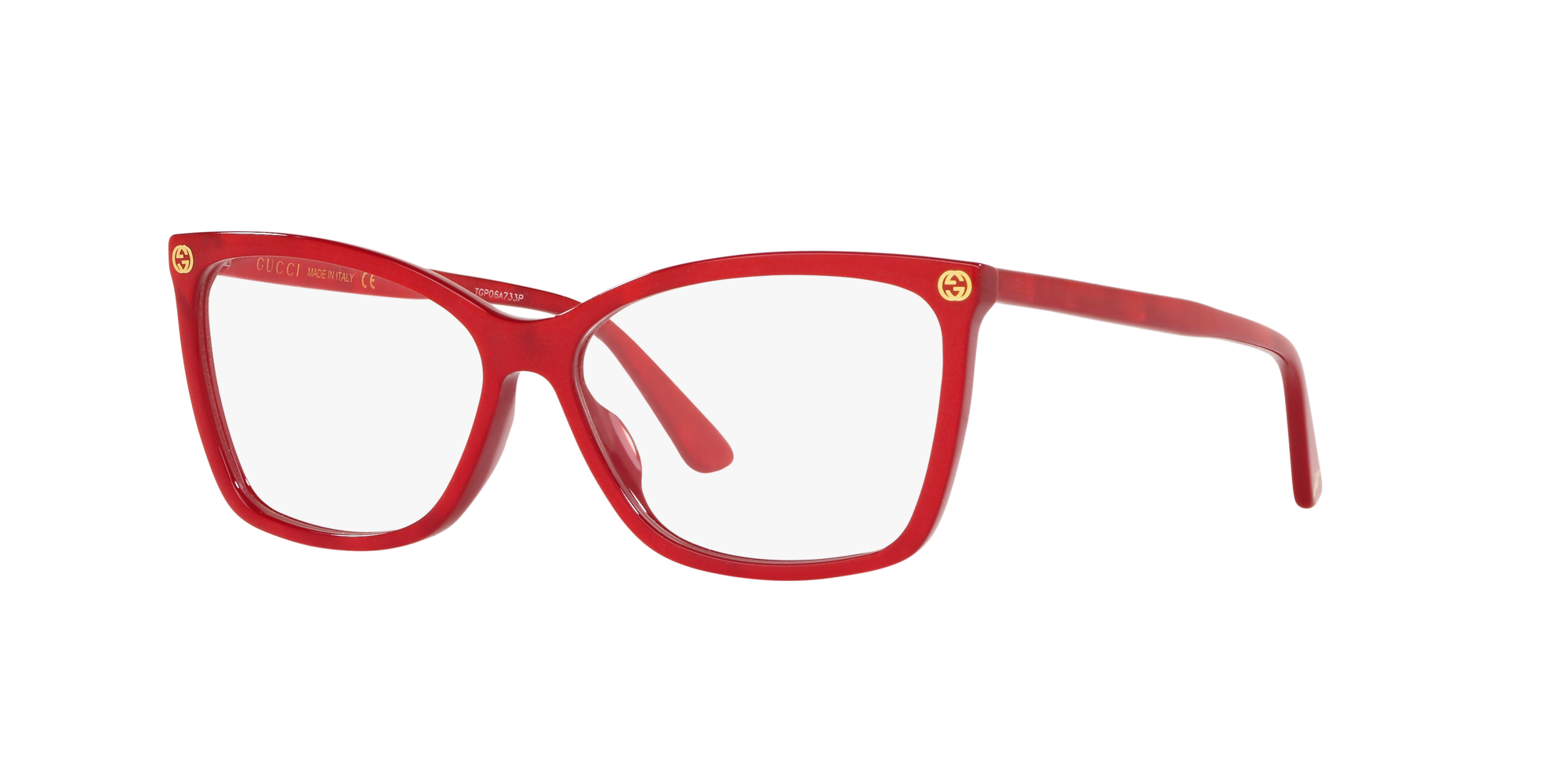 Gucci Red/Burgundy Round Eyeglasses 