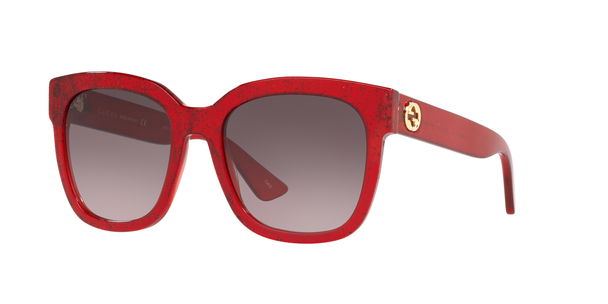 GG0034S 54: Shop Gucci Red/Burgundy Rectangle Sunglasses at LensCrafters
