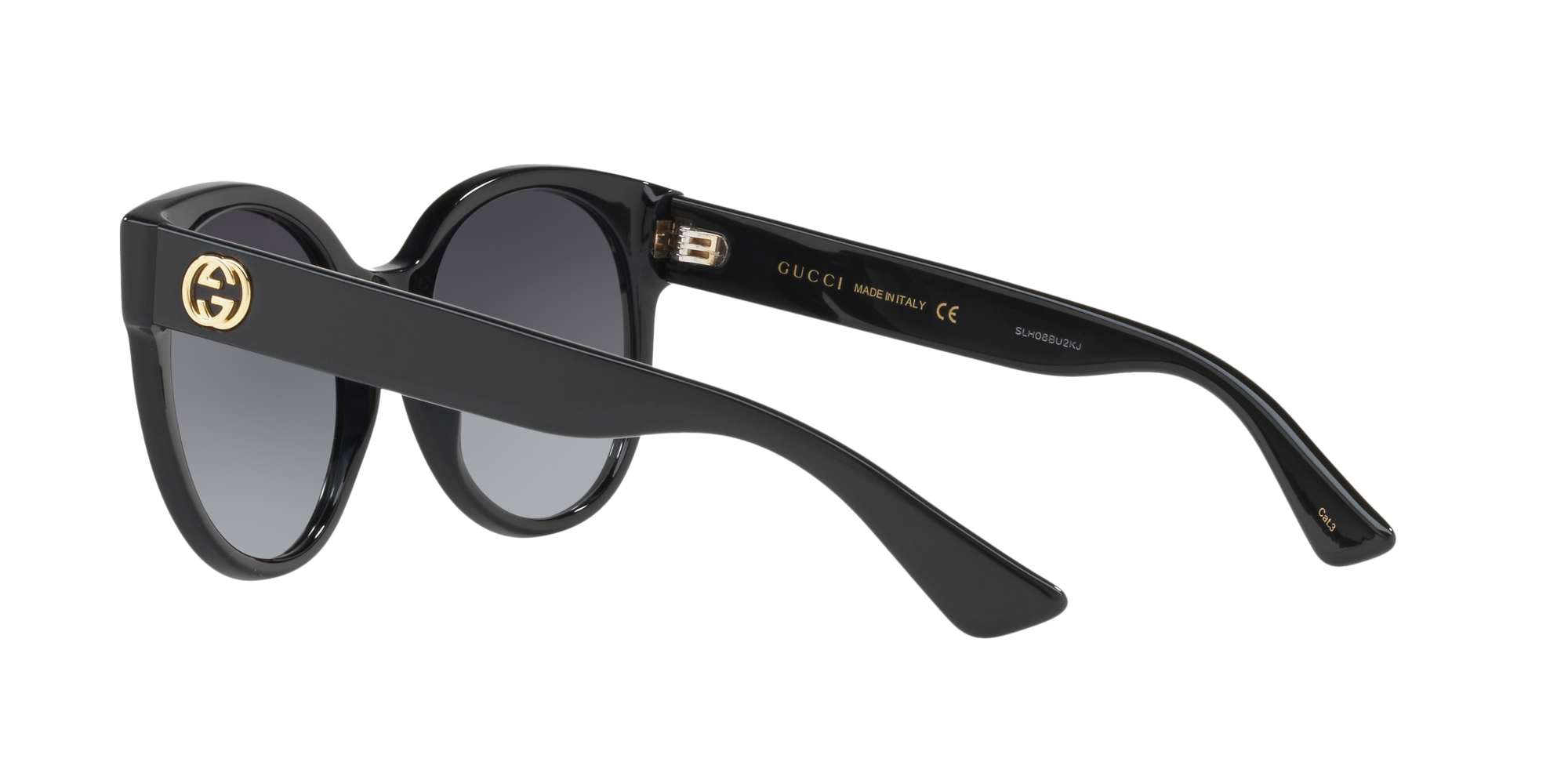 Black Script round acetate sunglasses | Gucci | MATCHES UK