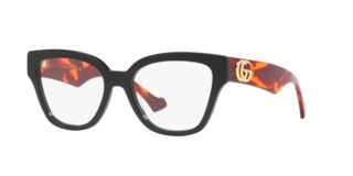 Gucci GG1424O 007 Black Havana Square Women's Eyeglasses