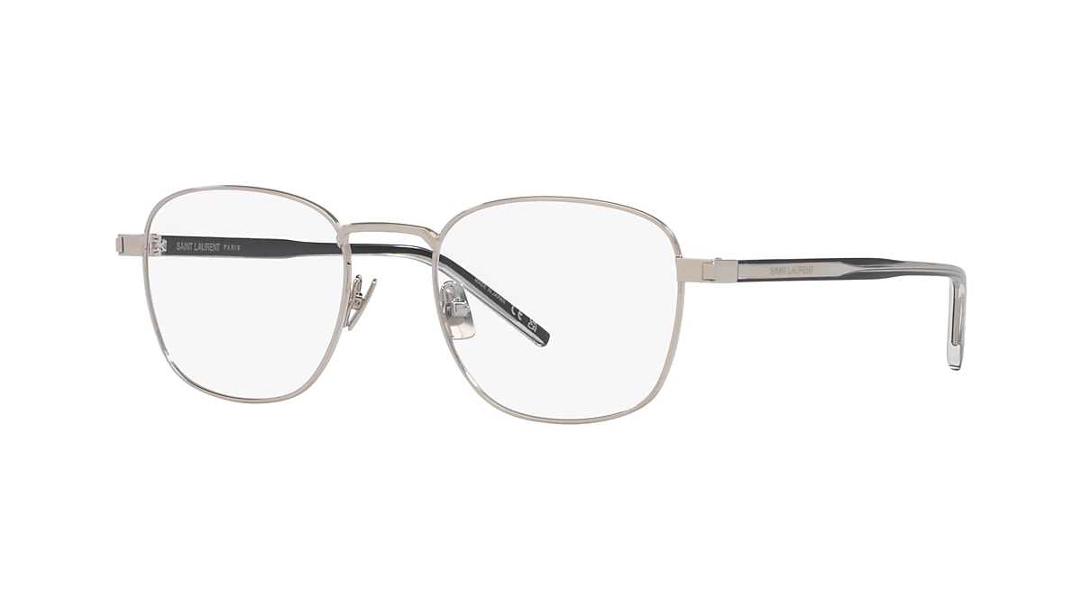 SAINT LAURENT ルメイロンチェンティテルフツ 6702542W700 1000 Saint Laurent Men's Rectangle Acetate Sunglasses with Logo